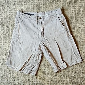 Perry Ellis khaki linen shorts size 30